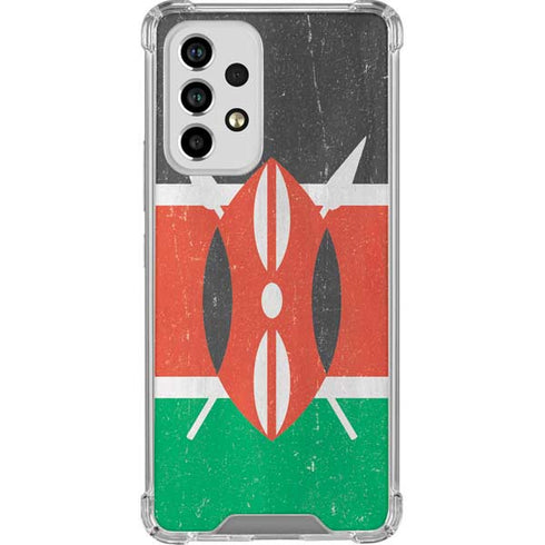 Kenya Flag Distressed Galaxy A53 5G Clear Case